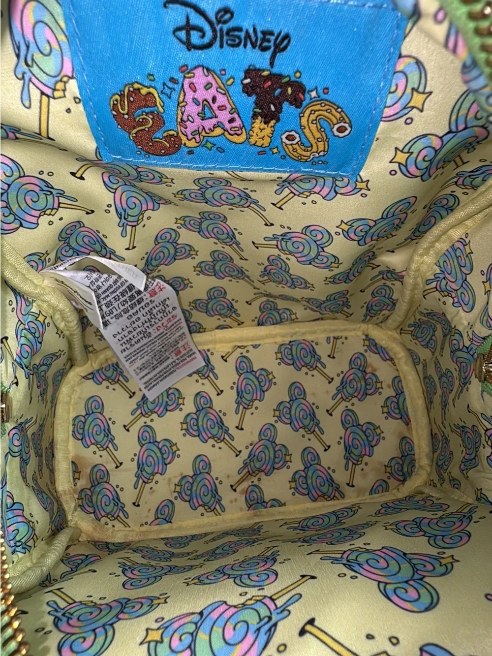 Disney parks Loungefly backpack Disney eats lollipop 3 D